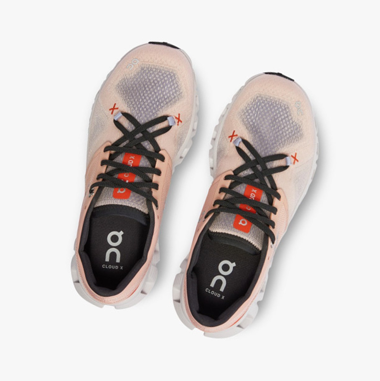 Tenis Deportivos On Running Cloud X 3 Mujer Rose/Sand | 6235947-JK