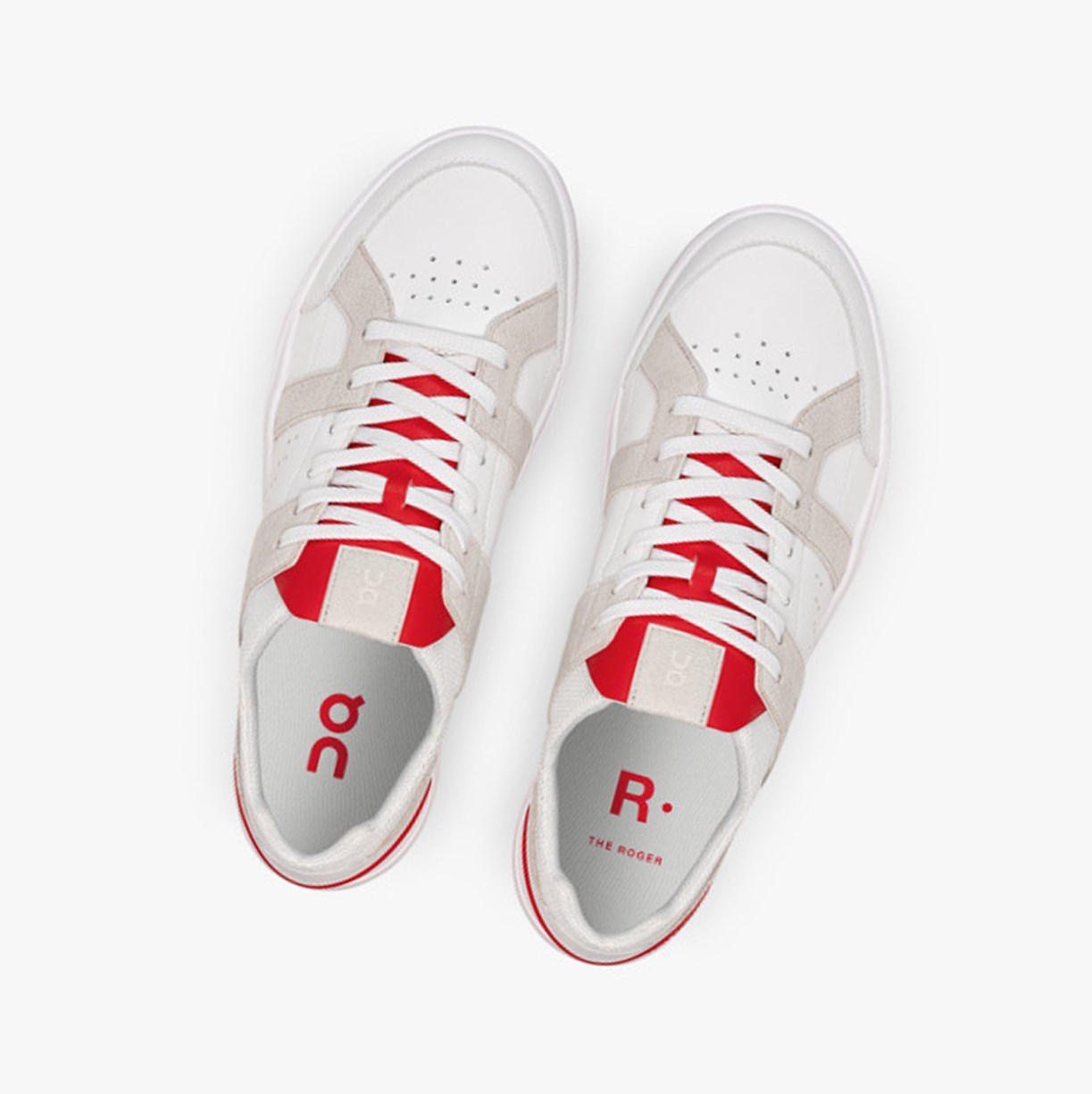 Tenis On Running THE ROGER Clubhouse Hombre White/Red | 8913764-BO