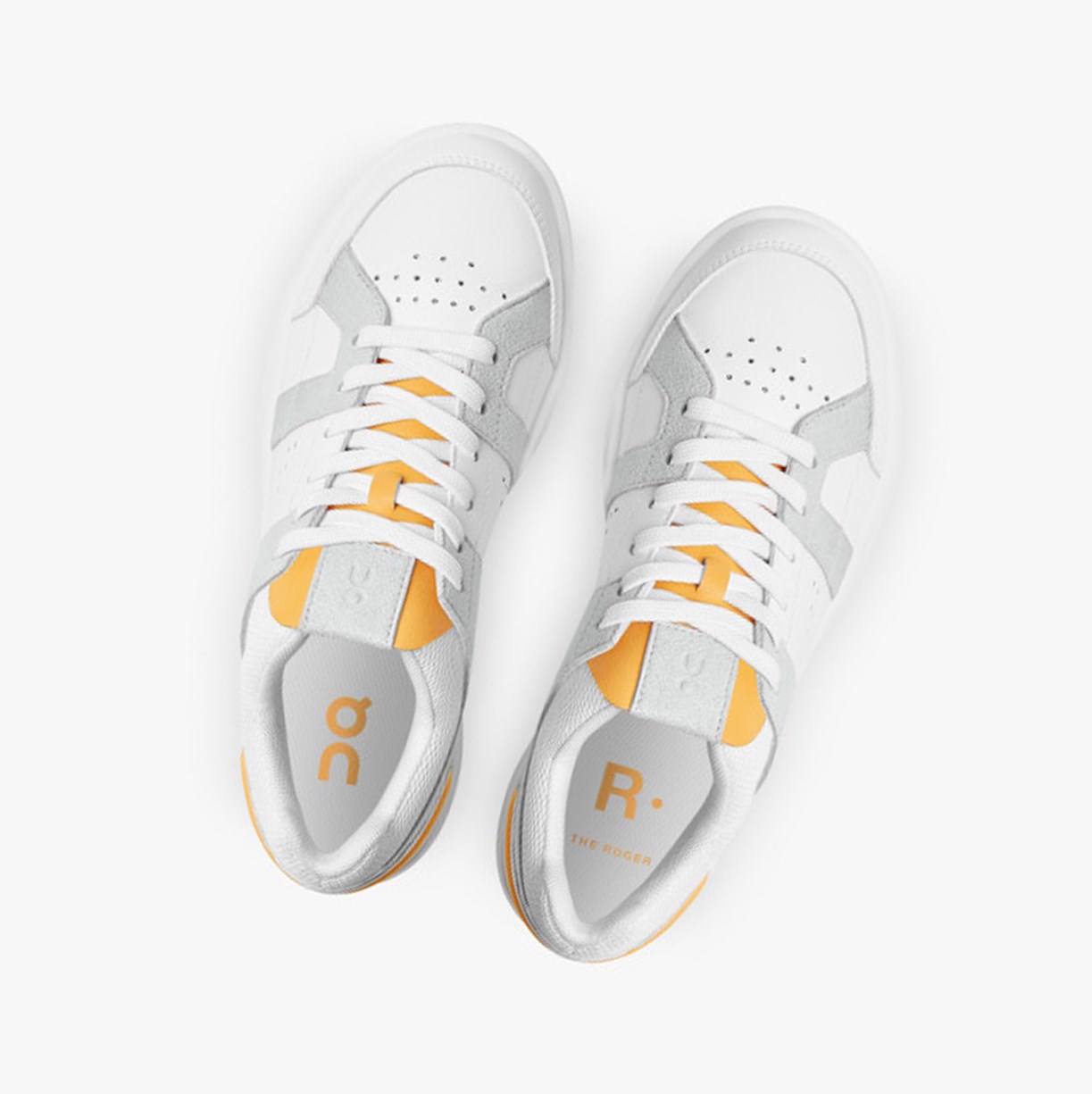 Tenis On Running THE ROGER Clubhouse Mujer White/Saffron | 4908715-UY