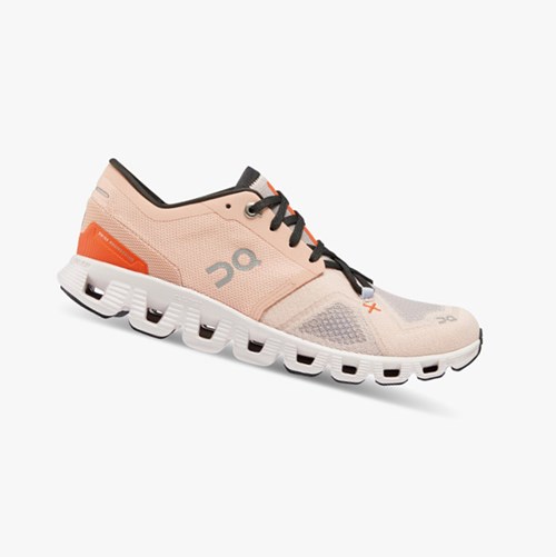 Tenis Deportivos On Running Cloud X 3 Mujer Rose/Sand | 6235947-JK