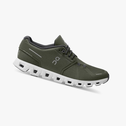 Tenis Para Correr On Running Cloud 5 Hombre Olive/White | 5760832-TH