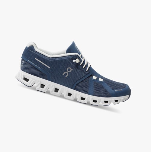Tenis Para Correr On Running Cloud 5 Mujer Denim/White | 4057681-WQ